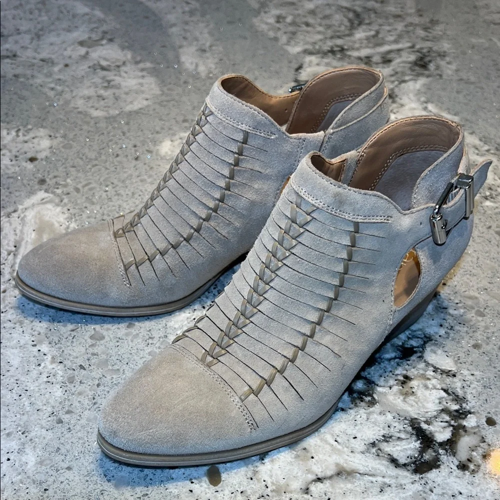 Franco Sarto Tan Pleated Ankle Booties Size 6.5